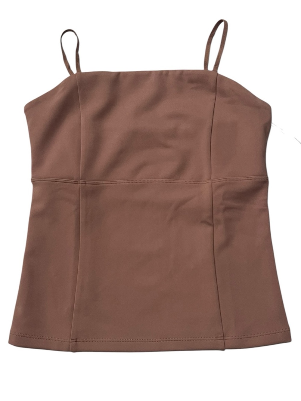 Girlfriend Collective Cropped Cami Tank Top in Warm Sand Tan Size S